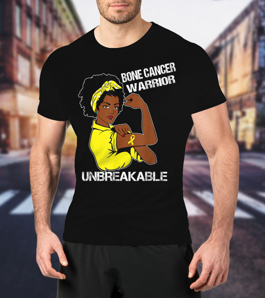 Bone Cancer Warrior Yellow Ribbon Unbreakable T-Shirt