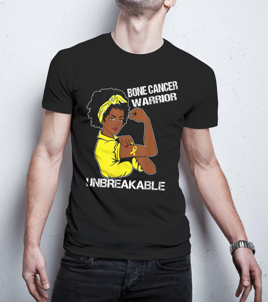 Bone Cancer Warrior Yellow Ribbon Unbreakable T-Shirt