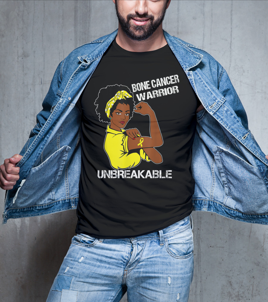 Bone Cancer Warrior Yellow Ribbon Unbreakable T-Shirt