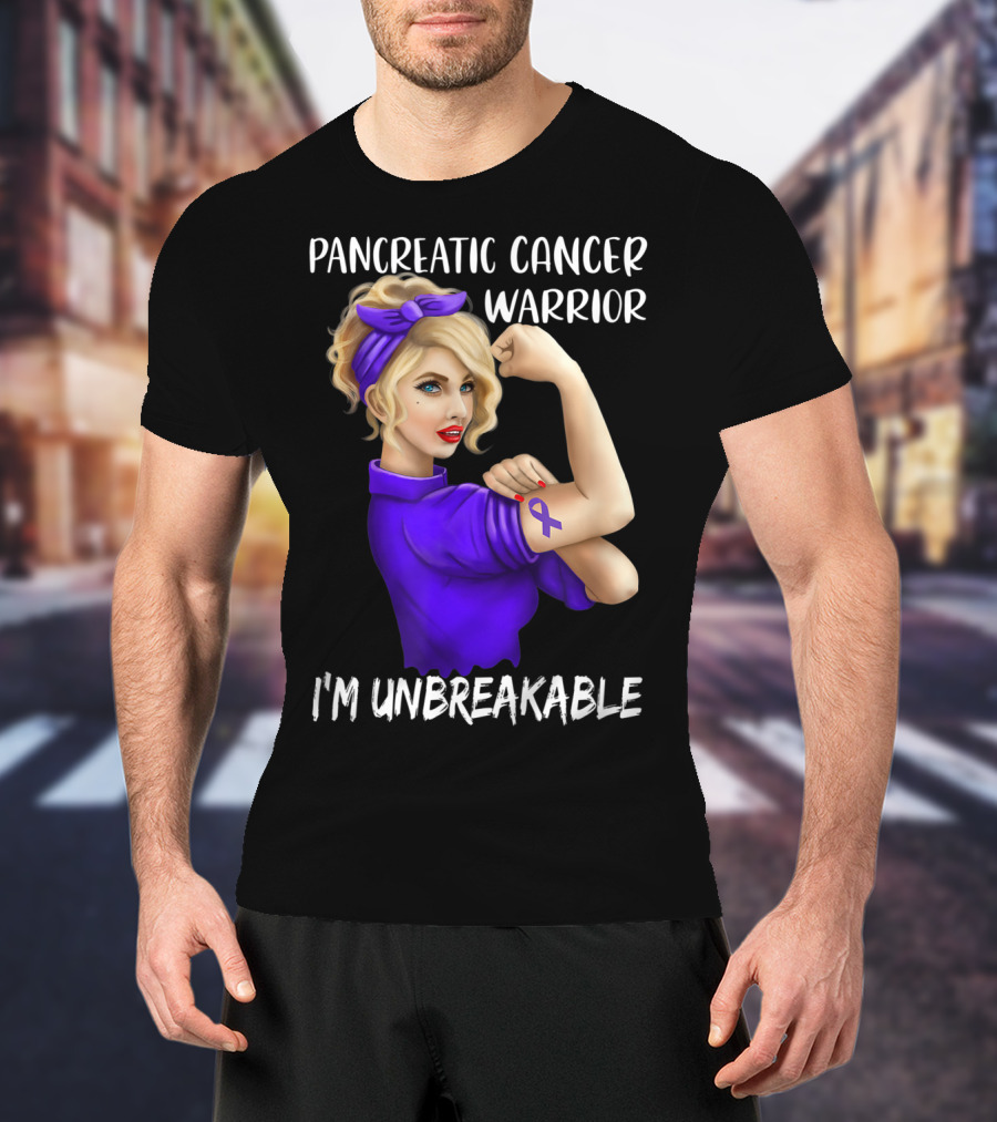Pancreatic Cancer Warrior I'm Unbreakable T-Shirt