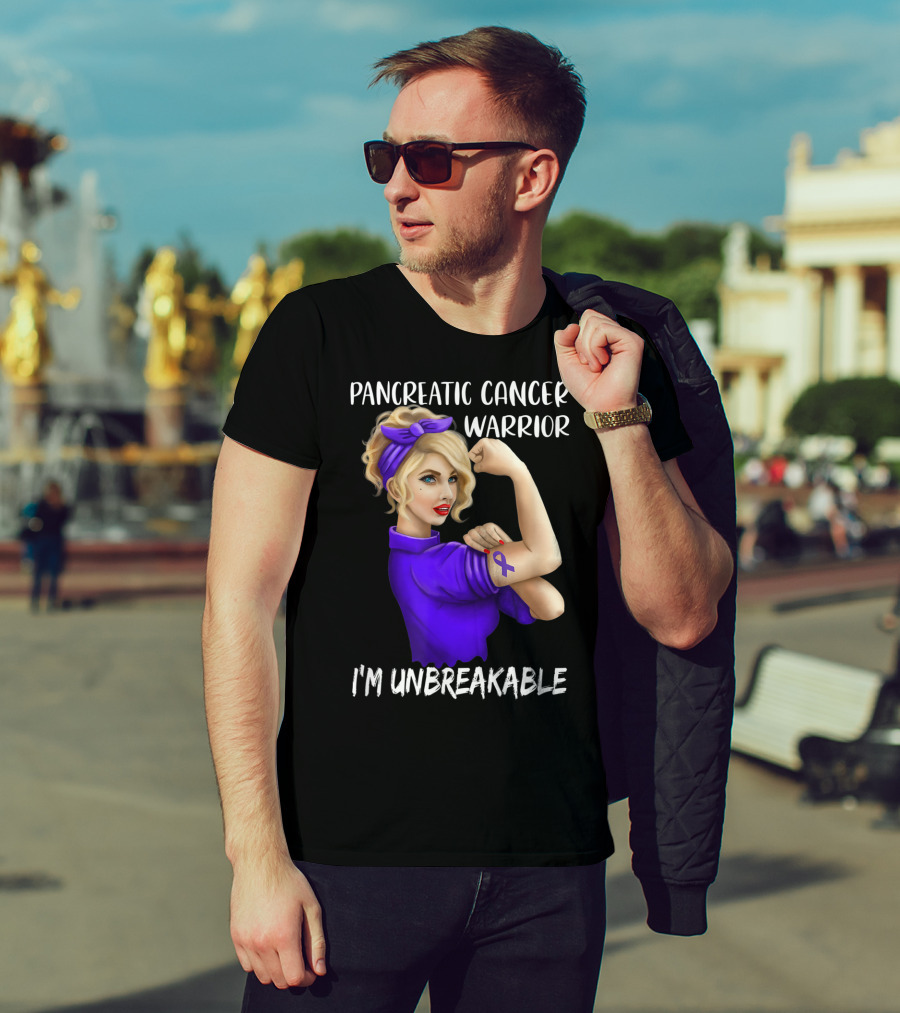 Pancreatic Cancer Warrior I'm Unbreakable T-Shirt
