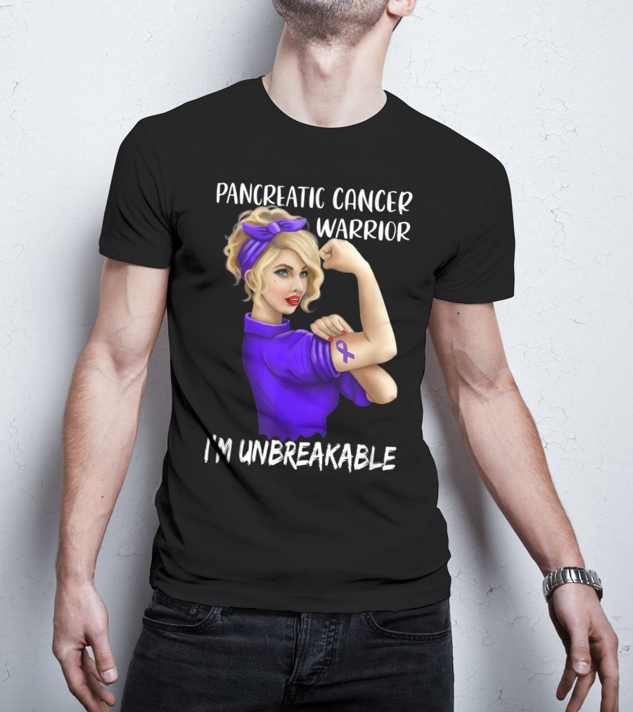 Pancreatic Cancer Warrior I'm Unbreakable T-Shirt