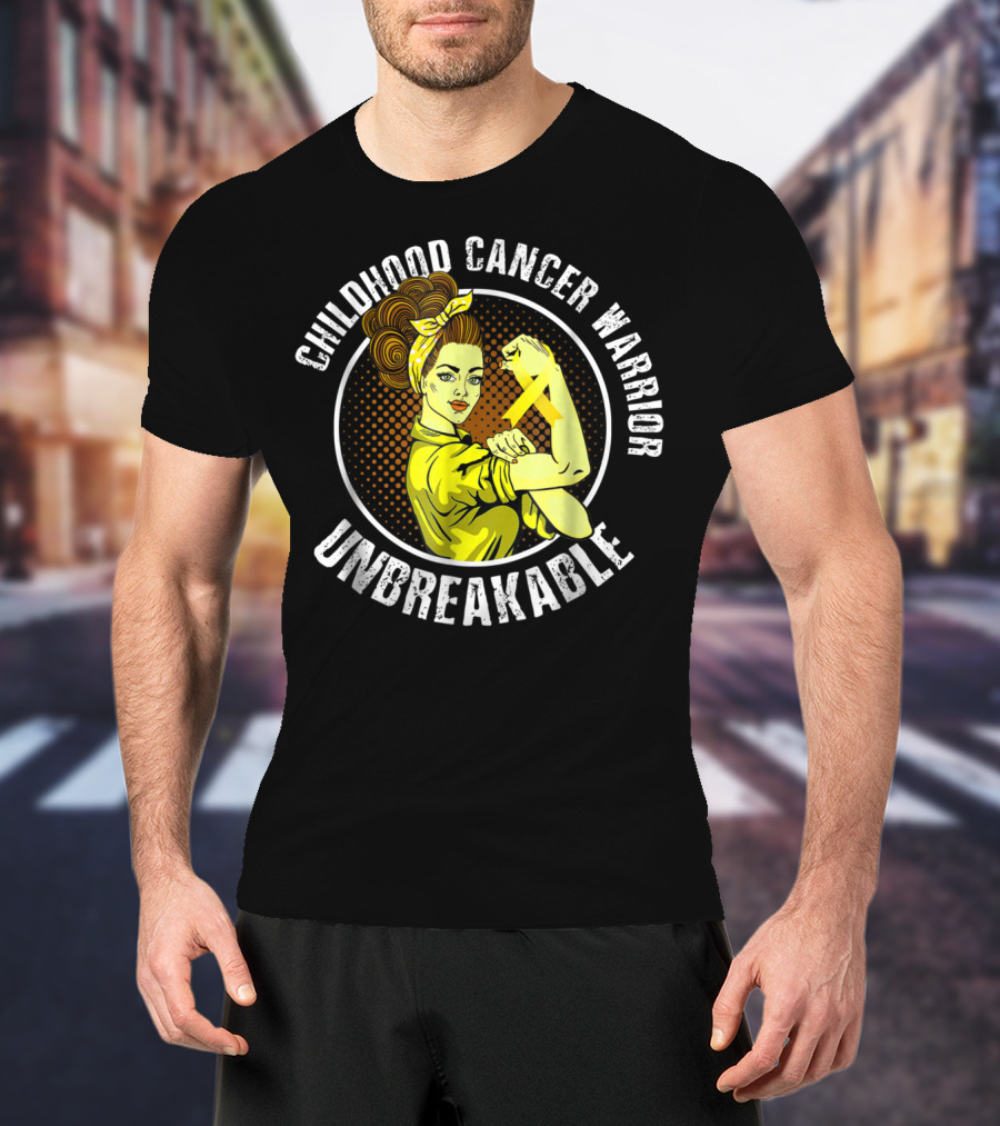 Childhood Cancer Warrior Unbreakable Rosie T-Shirt