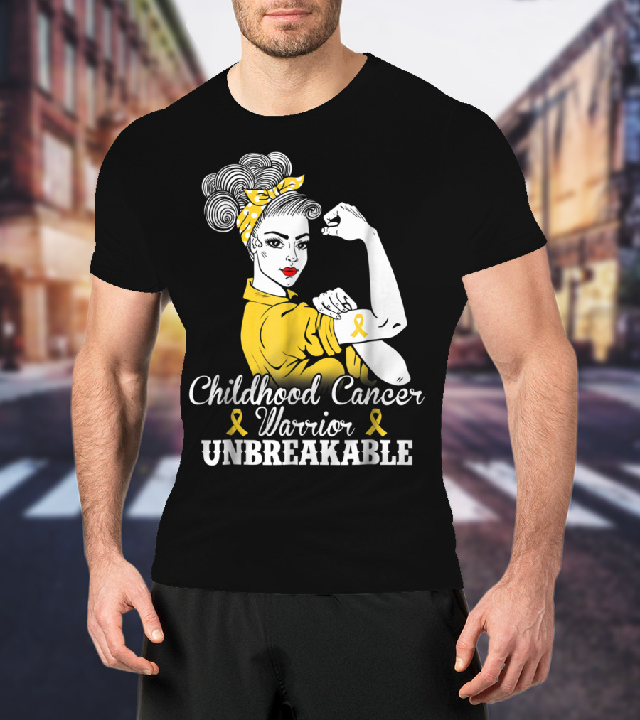 Childhood Cancer Warrior Unbreakable Awareness Month T-Shirt