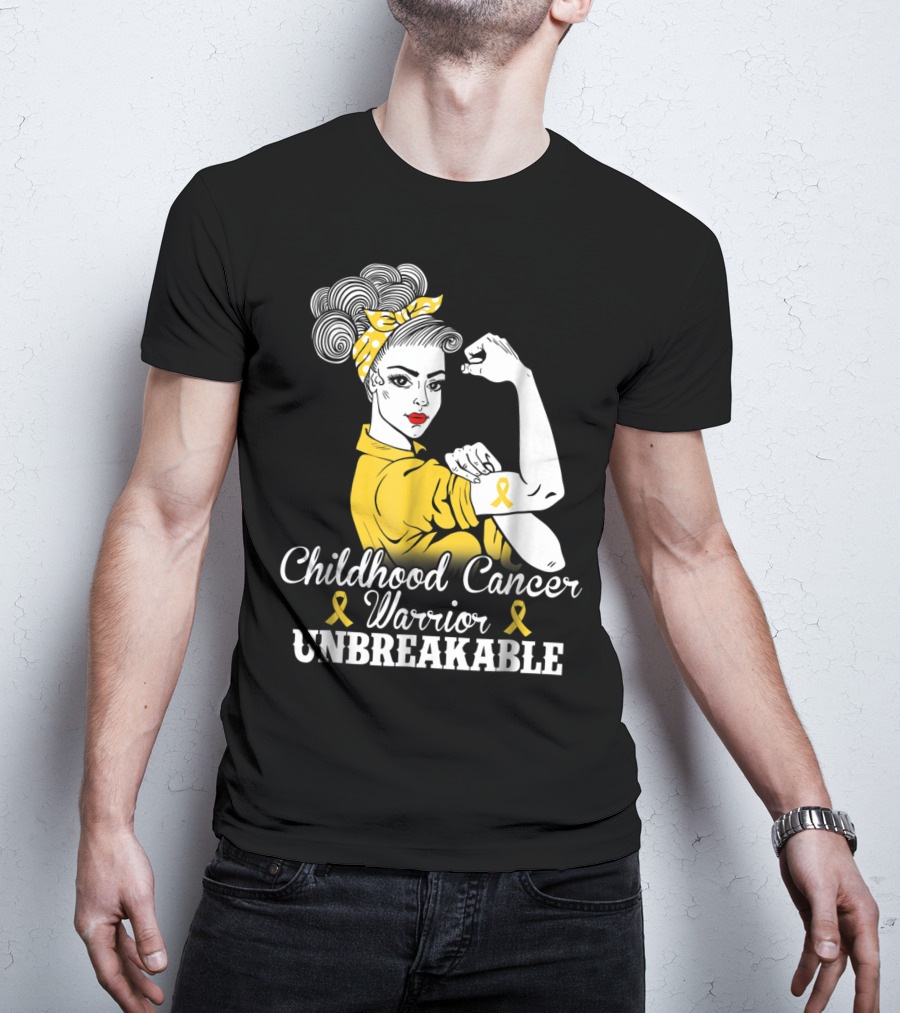 Childhood Cancer Warrior Unbreakable Awareness Month T-Shirt