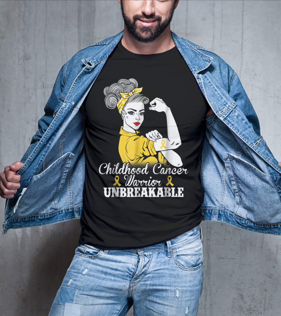 Childhood Cancer Warrior Unbreakable Awareness Month T-Shirt