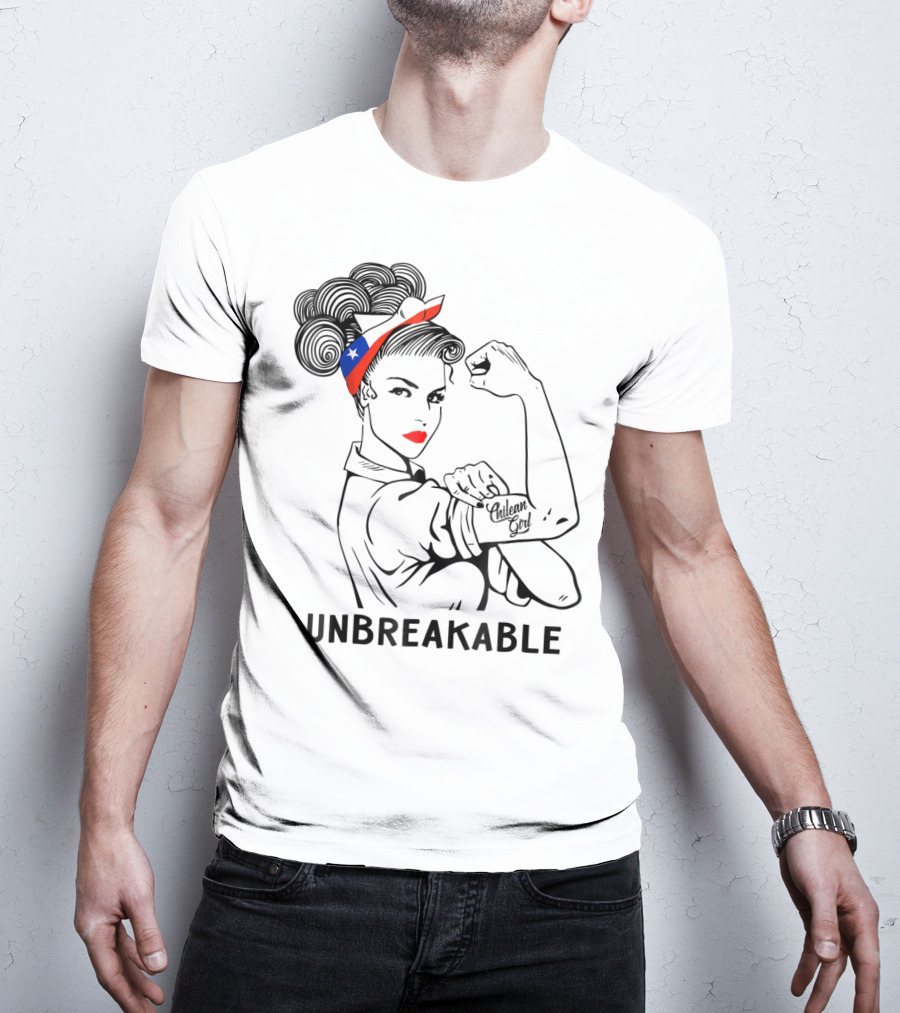 Chilean Girl Unbreakable Rosie Riveter Heritage With Chile Flag Bandana T-Shirt