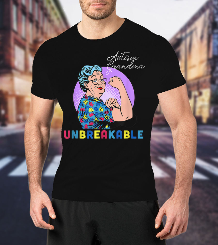 Autism Awareness Autism Grandma Unbreakable Pop T-Shirt