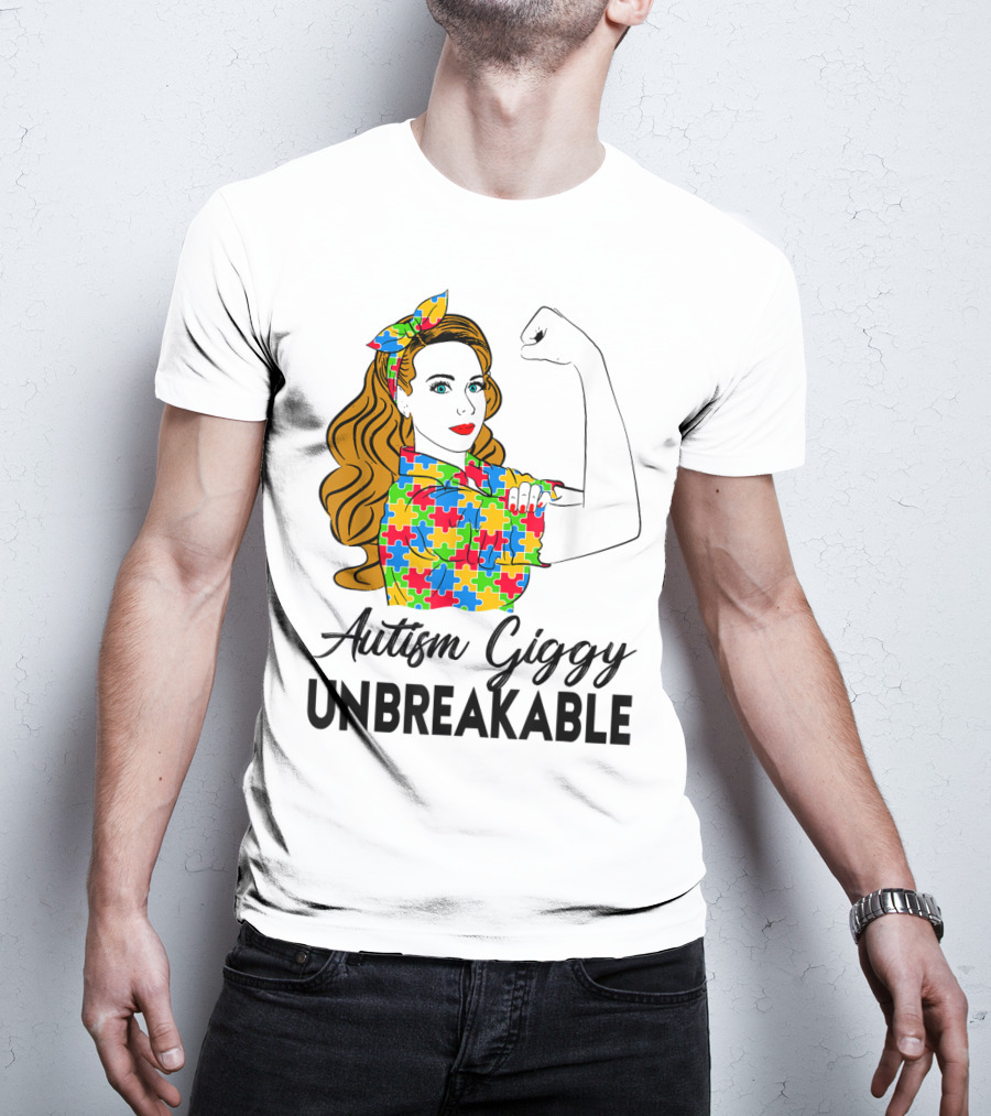 Autism Giggy Unbreakable Puzzle Piece Empowerment T-Shirt