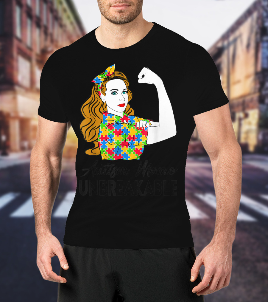 Autism Mamo Unbreakable Puzzle Piece Awareness T-Shirt