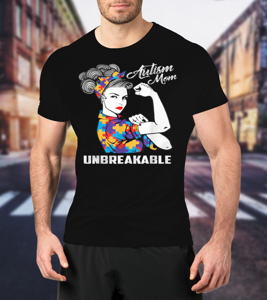 Autism Mom Unbreakable Puzzle Piece Strength T-Shirt