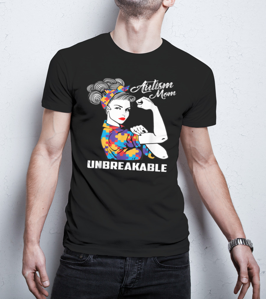 Autism Mom Unbreakable Puzzle Piece Strength T-Shirt