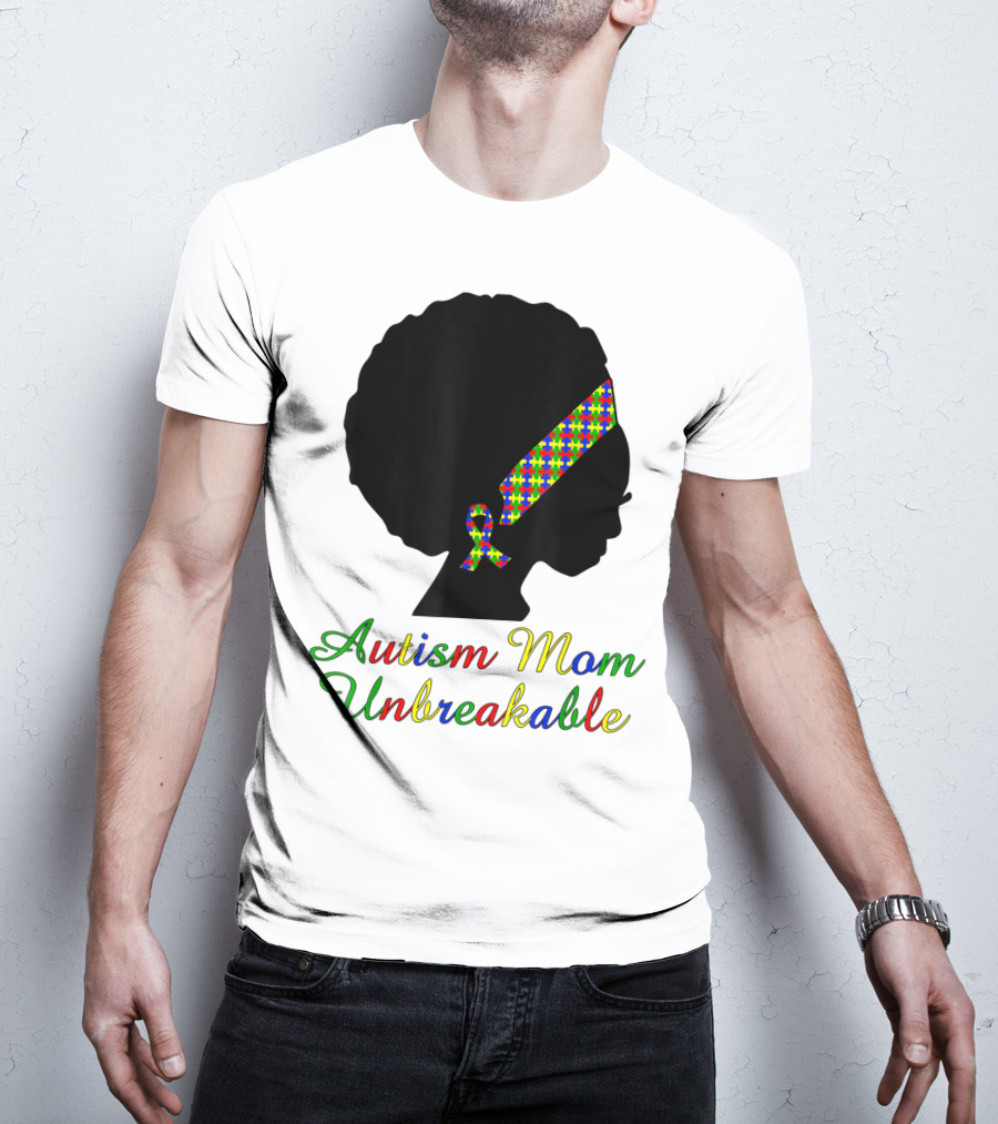 Autism Mom Unbreakable With Puzzle Ribbon Headband T-Shirt