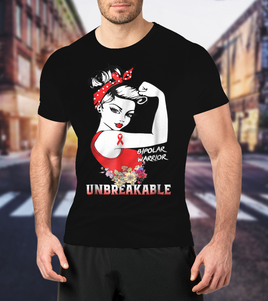Bipolar Warrior Unbreakable Empowerment Rosie The Riveter T-Shirt