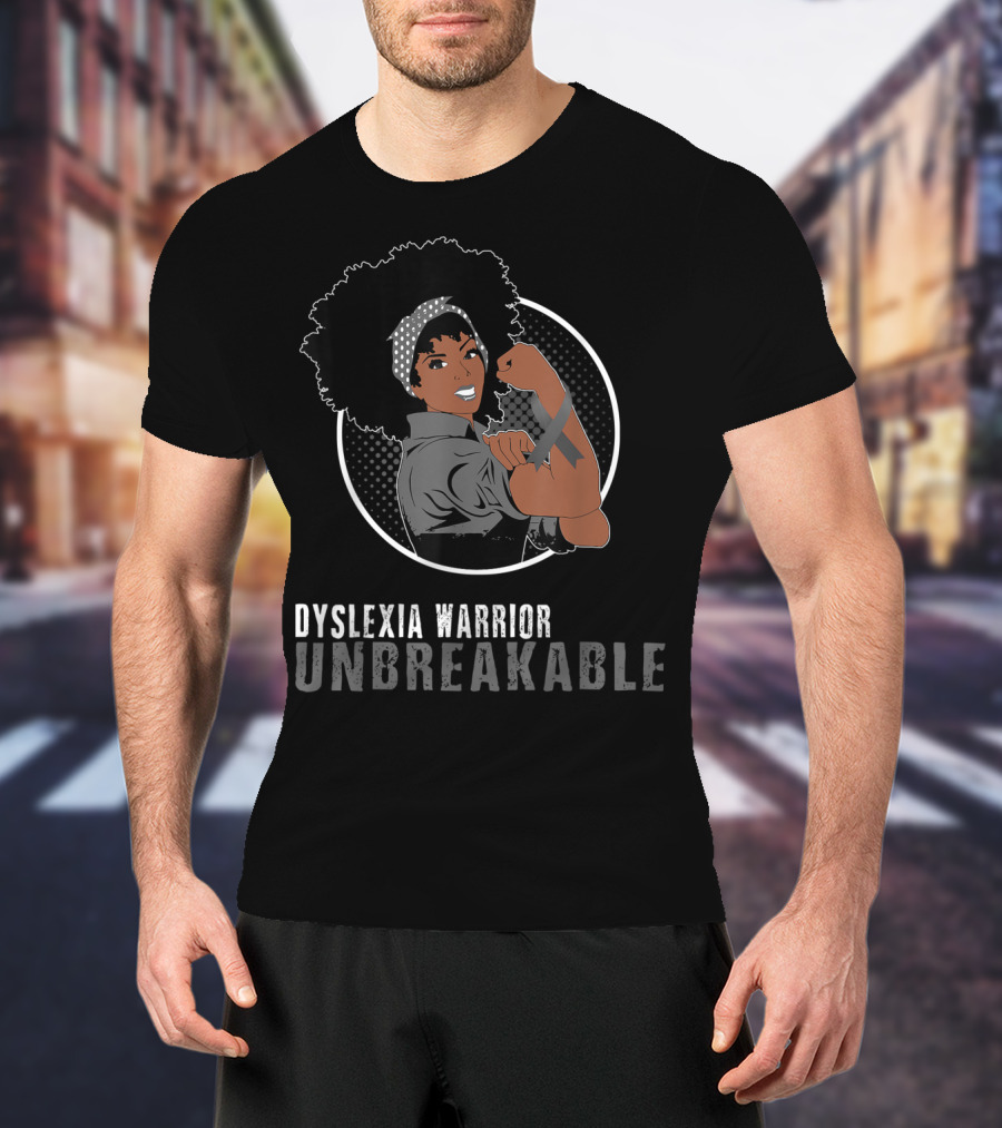 Dyslexia Warrior Unbreakable Black Girl Empowerment T-Shirt