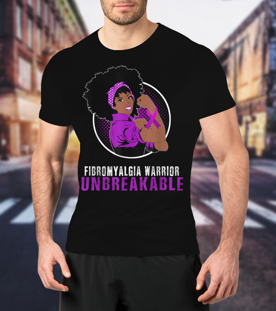 Fibromyalgia Warrior Unbreakable With Black Girl Power T-Shirt