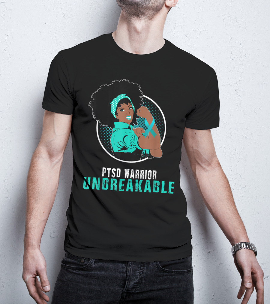 PTSD Warrior Unbreakable Black Girl Strength Empowerment T-Shirt