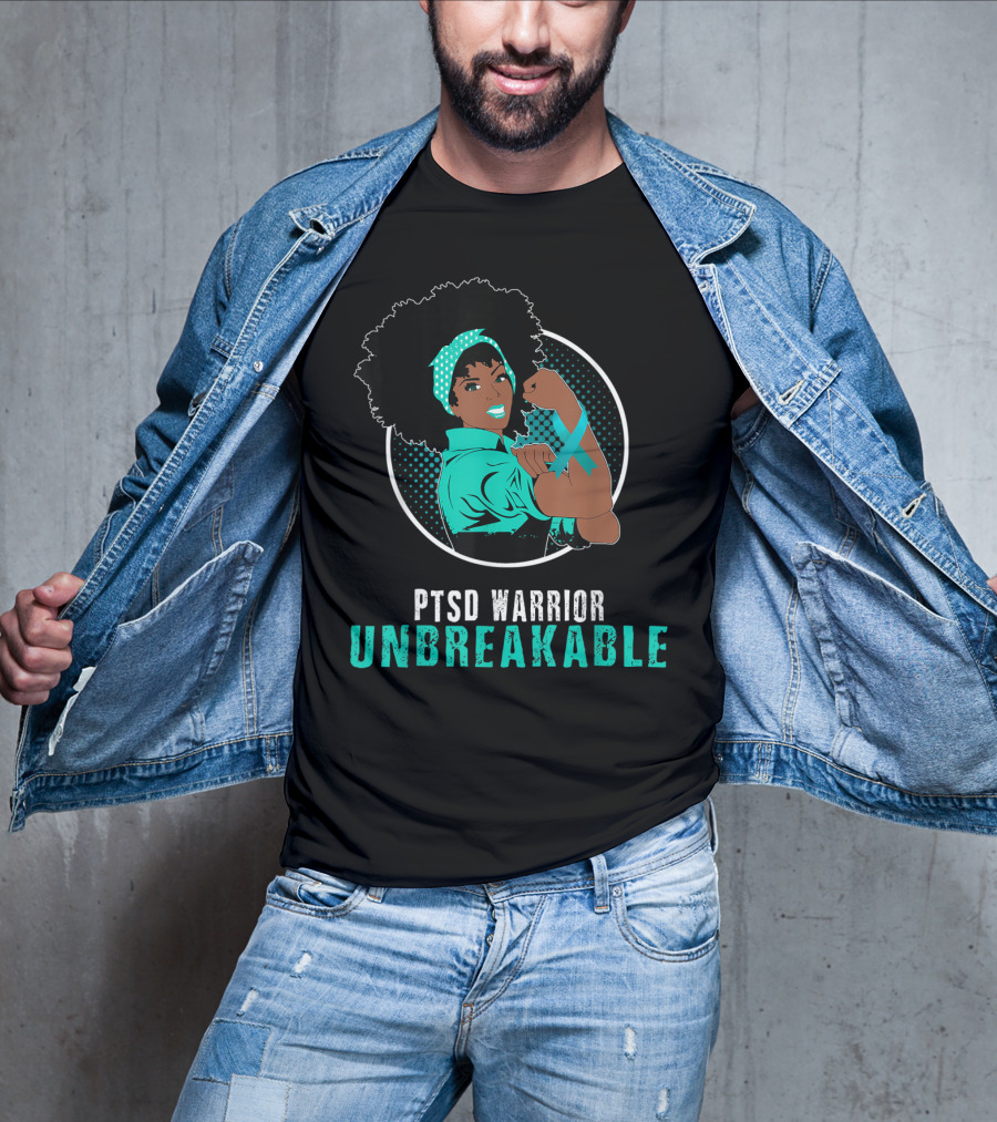 PTSD Warrior Unbreakable Black Girl Strength Empowerment T-Shirt