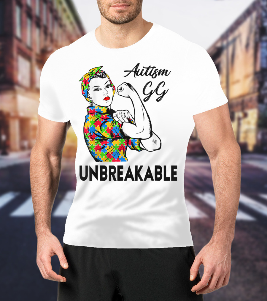 Autism Gg Unbreakable Autism Awareness Iconic Empowerment T-Shirt