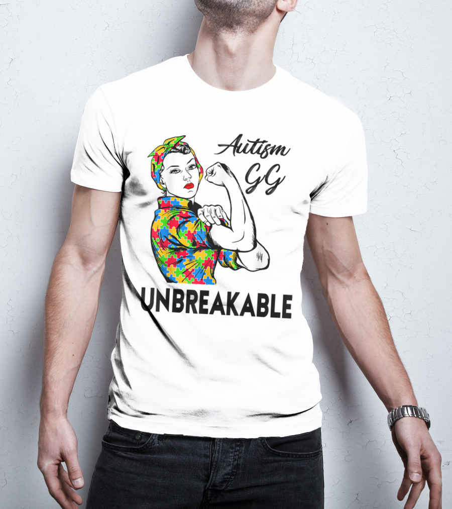 Autism Gg Unbreakable Autism Awareness Iconic Empowerment T-Shirt