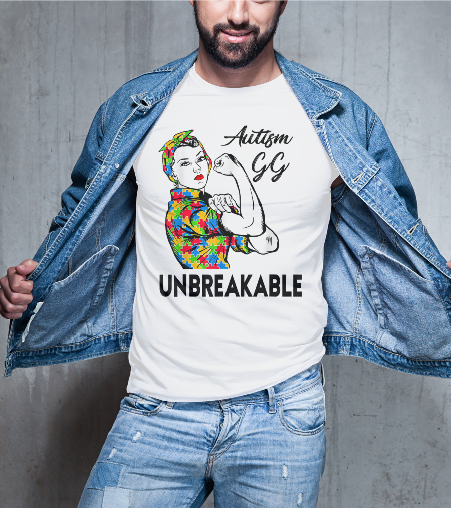 Autism Gg Unbreakable Autism Awareness Iconic Empowerment T-Shirt