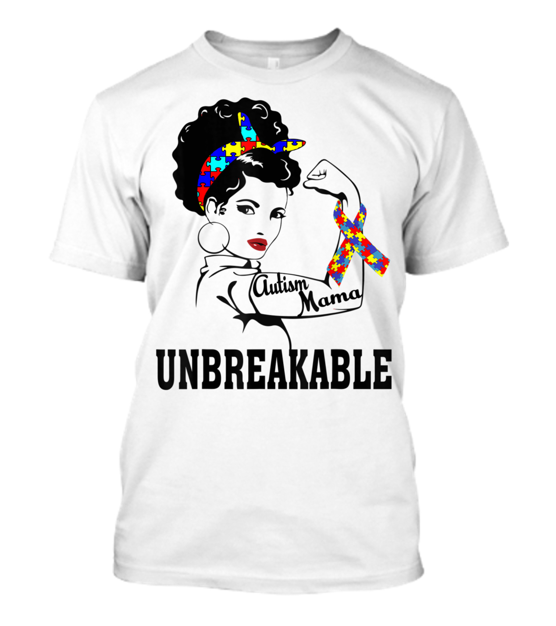 Autism Mama Unbreakable Puzzle Ribbon Sister Daughter T-Shirt
