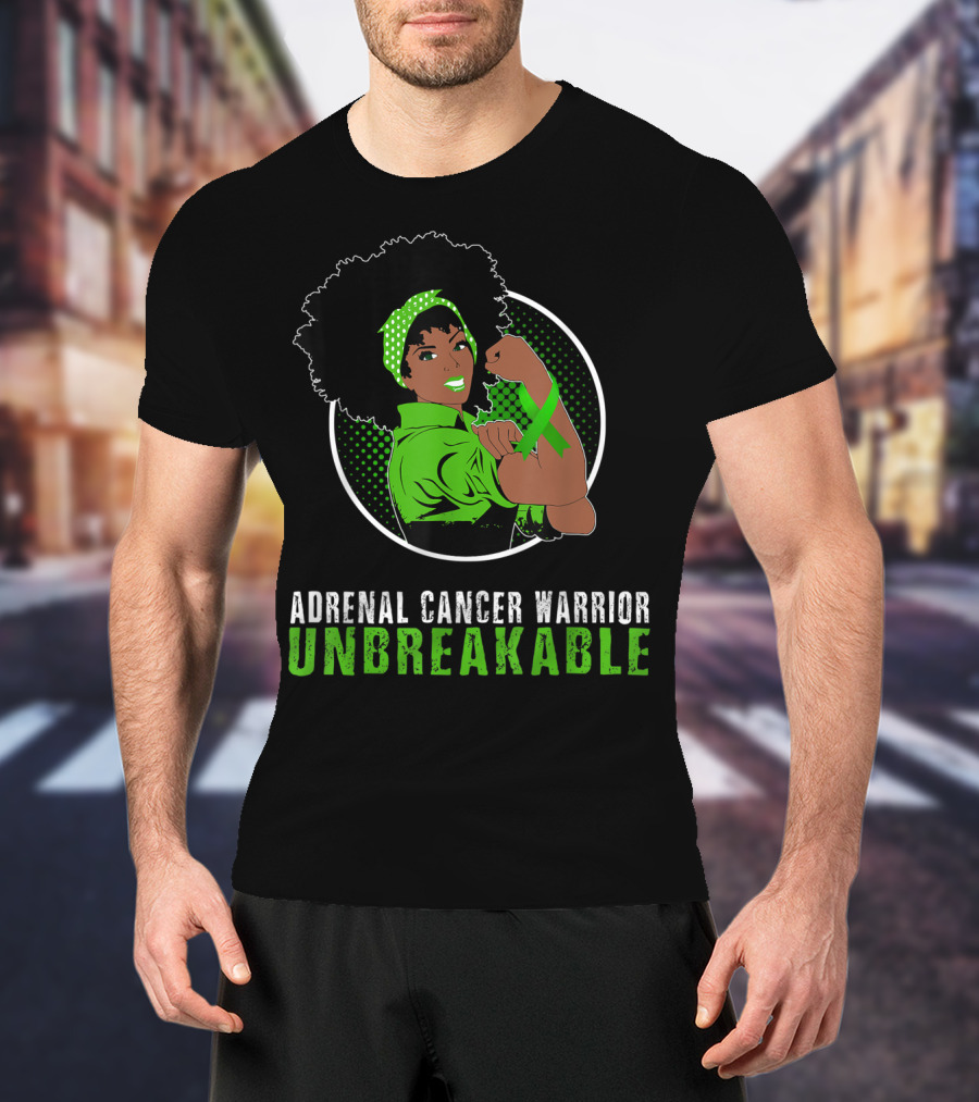 Adrenal Cancer Warrior Black Girl Unbreakable T-Shirt