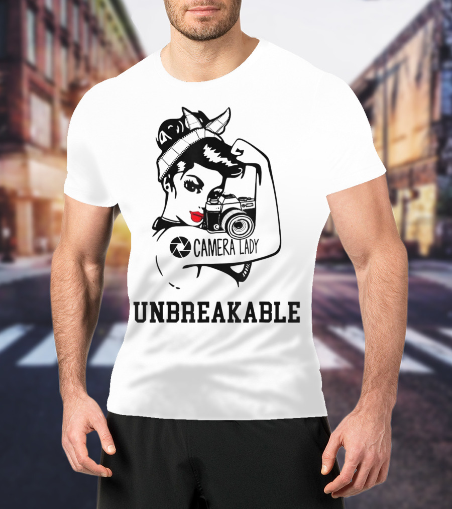 Camera Lady Unbreakable Iconic Femme Strength T-Shirt
