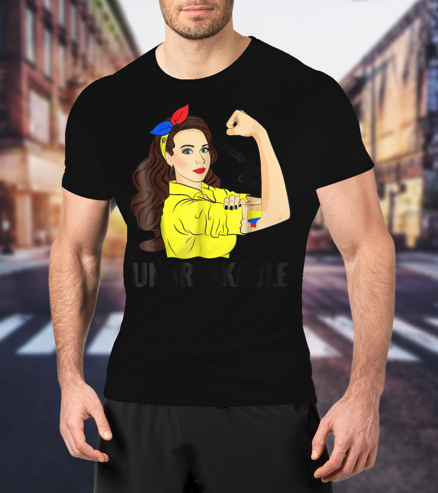 Ecuadorian Girl Unbreakable Strength With Ecuador Flag Colors T-Shirt