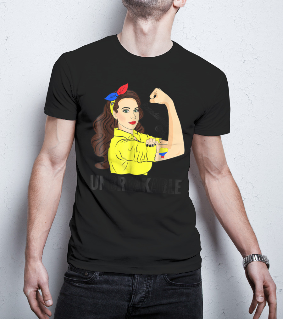 Ecuadorian Girl Unbreakable Strength With Ecuador Flag Colors T-Shirt