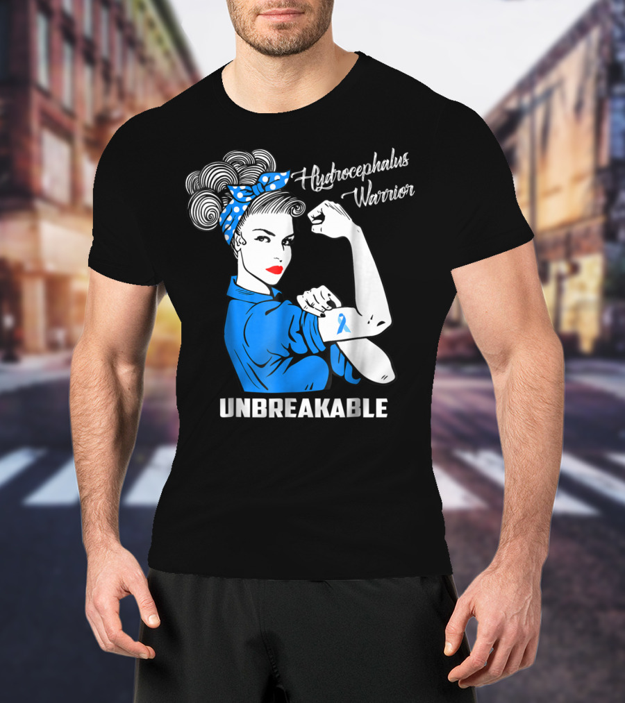 Hydrocephalus Warrior Unbreakable Awareness VB Rosie The Riveter Iconic T-Shirt