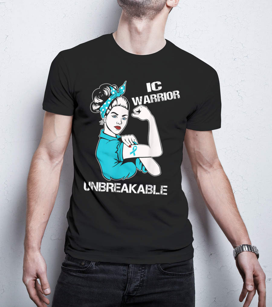 IC Warrior Unbreakable Interstitial Cystitis Awareness Rosie Riveter T-Shirt