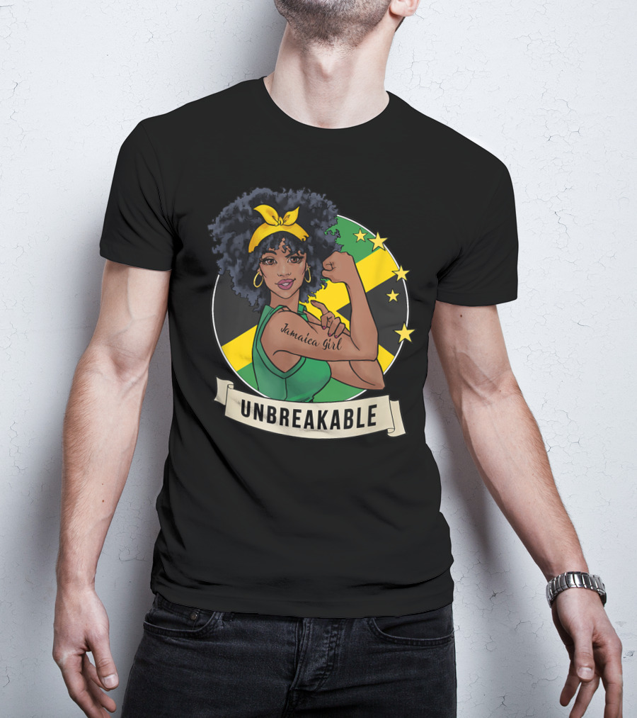 Unbreakable Jamaican Girl Jamaica Flag Colors T-Shirt