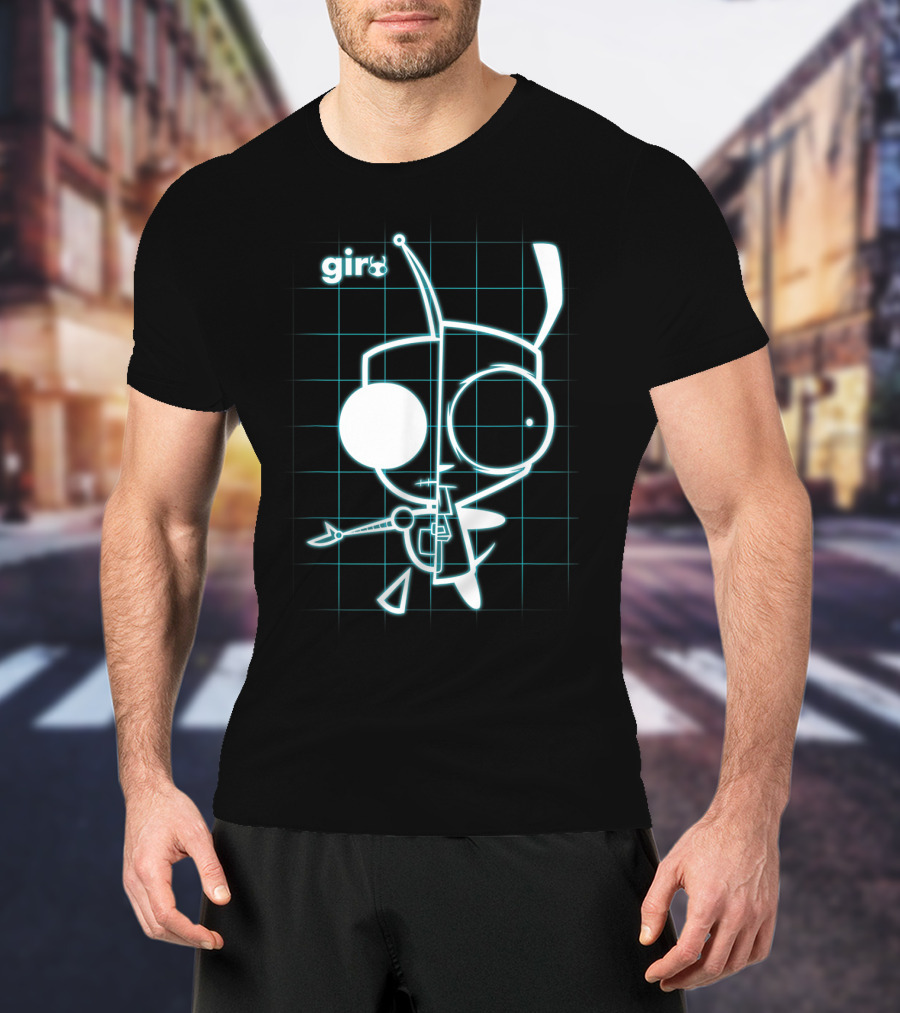 Invader Zim Gir Blueprint Grid T-Shirt