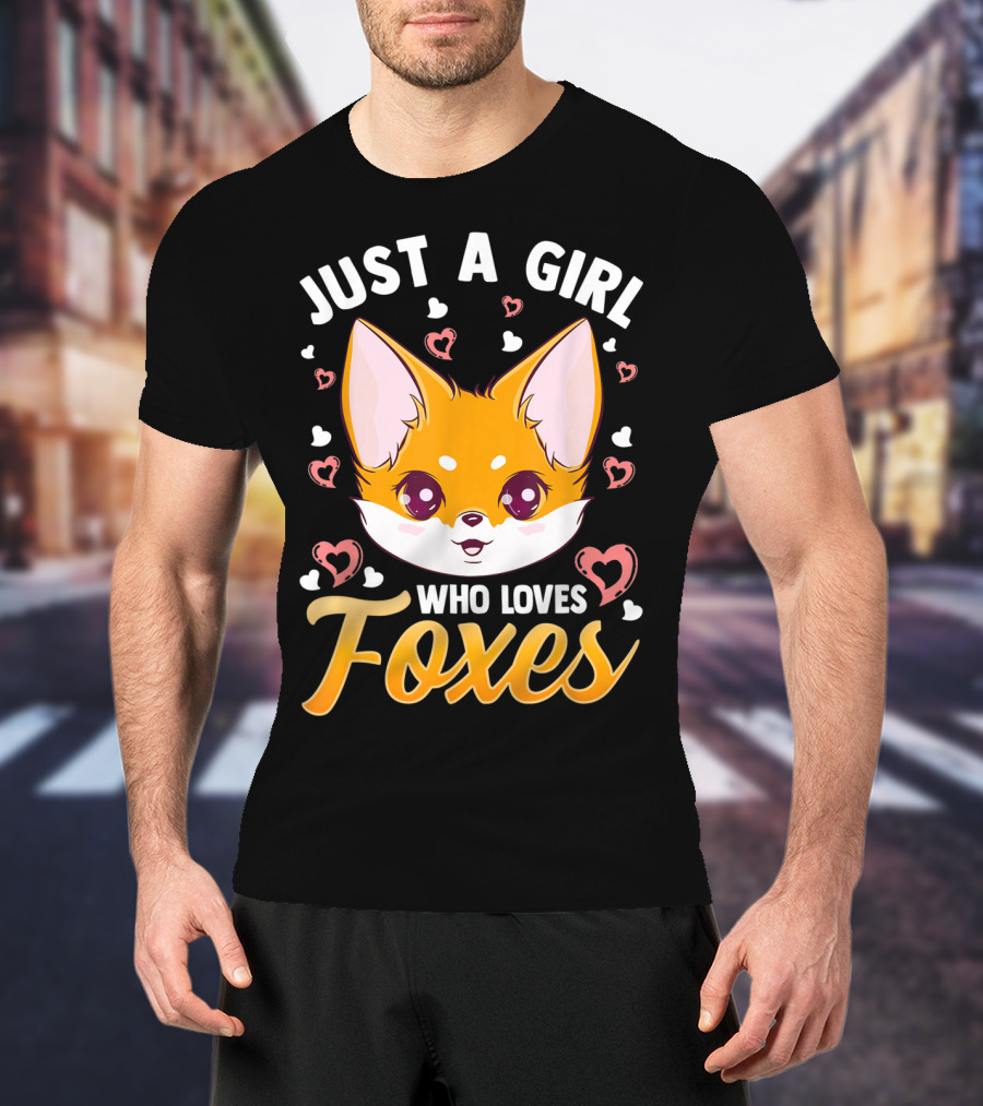 Just A Girl Who Loves Foxes Cute Fox Heart T-Shirt