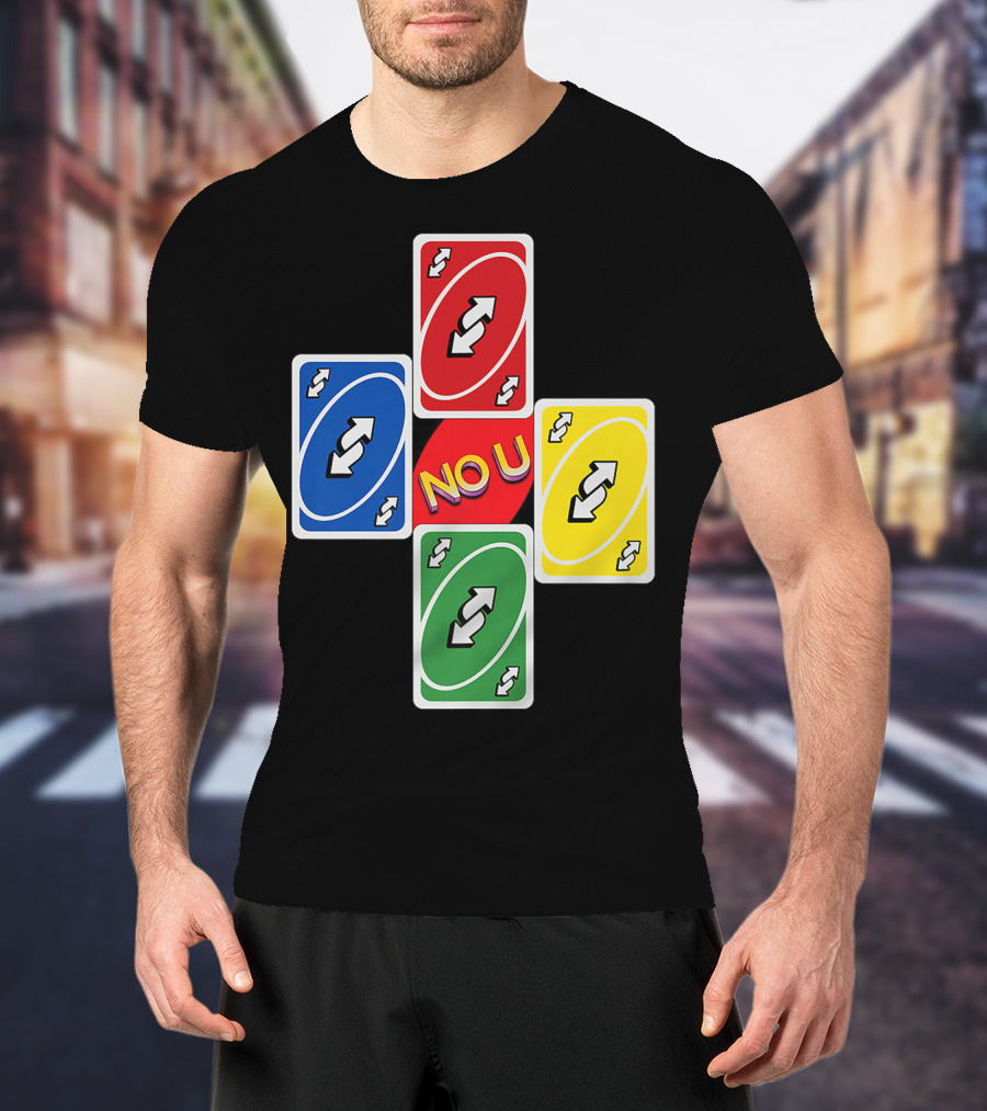 No U Reverse Card Cross Multicolor T-Shirt