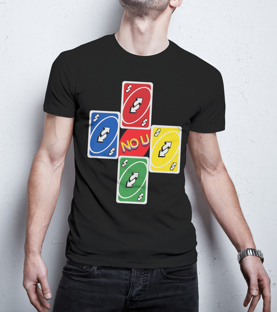 No U Reverse Card Cross Multicolor T-Shirt