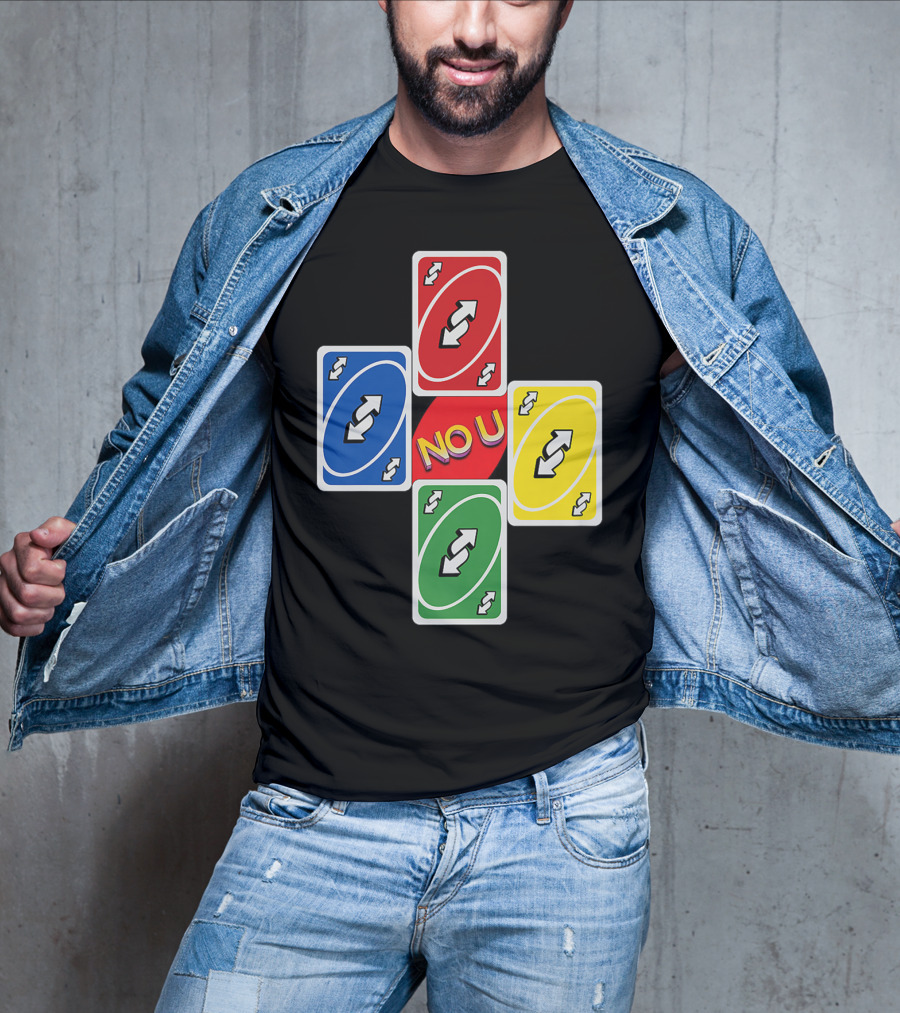 No U Reverse Card Cross Multicolor T-Shirt