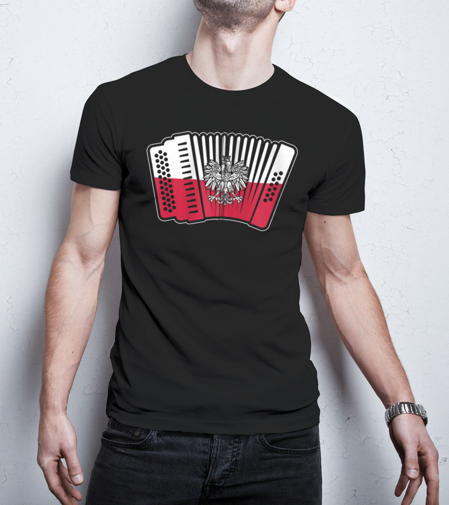 Polish Flag Eagle Accordion Polska T-Shirt