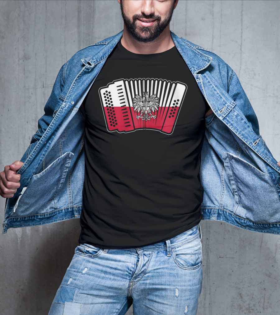 Polish Flag Eagle Accordion Polska T-Shirt