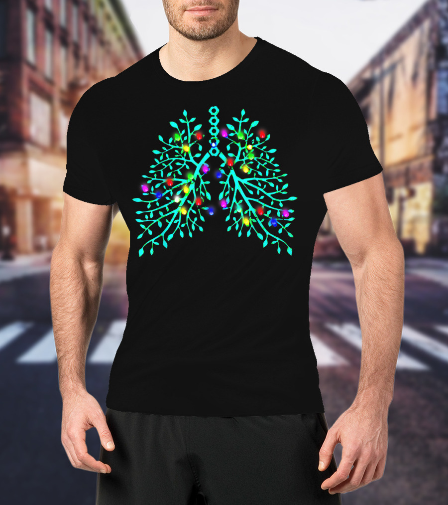 Respiratory Therapy Christmas Lung Lights T-Shirt