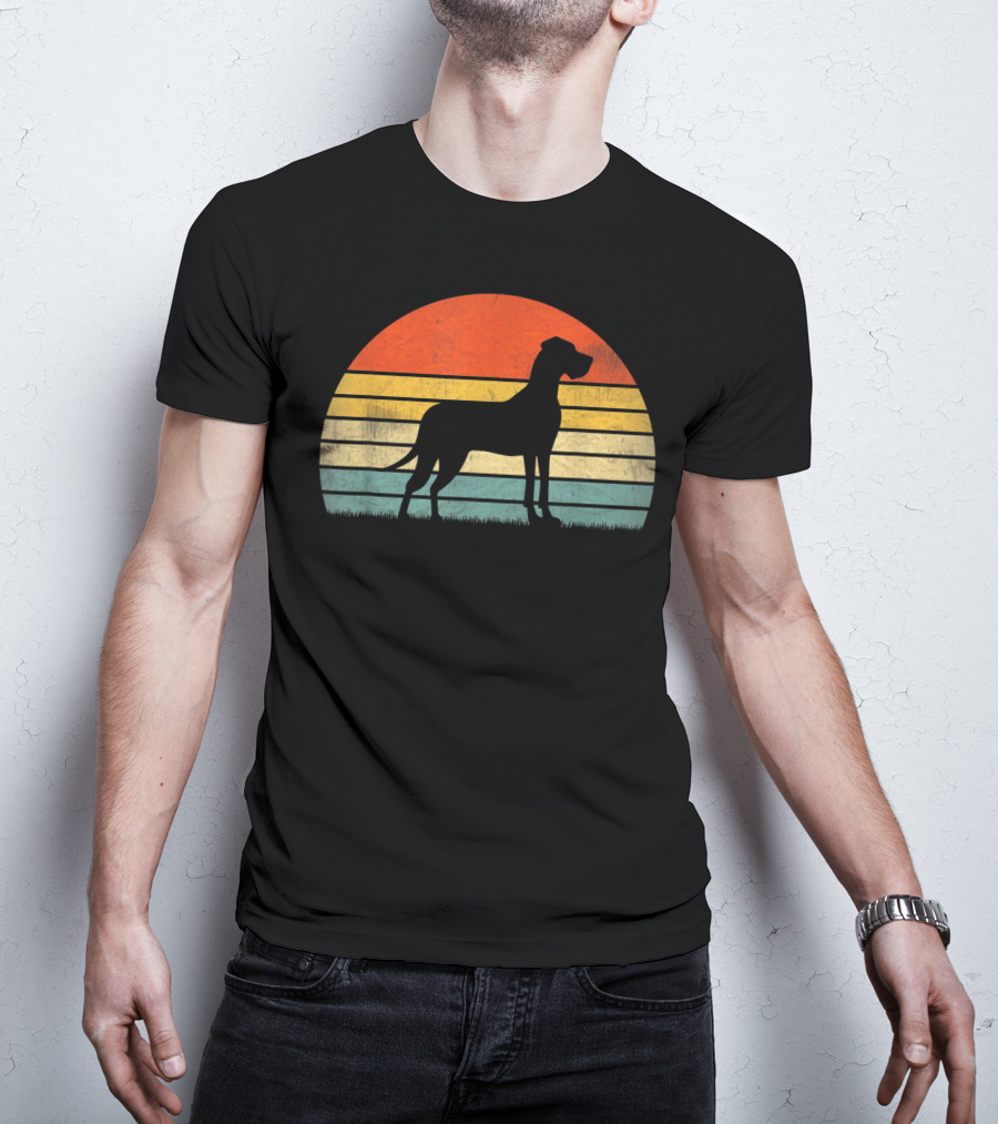 Retro Sunset Style Great Dane T-Shirt