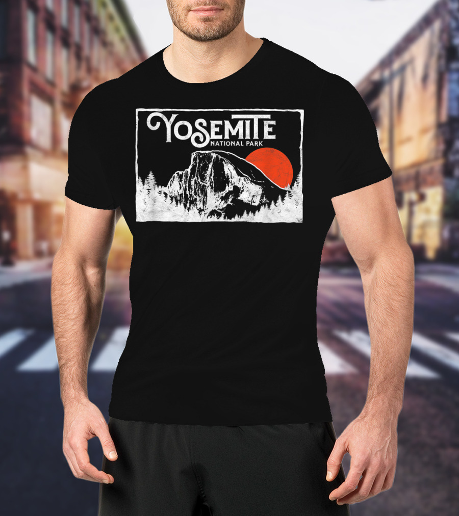 Yosemite National Park Half Dome Retro Sun T-Shirt
