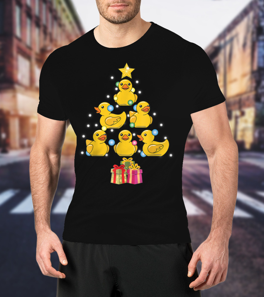 Rubber Duck Christmas Tree With Star And Presents T-Shirt