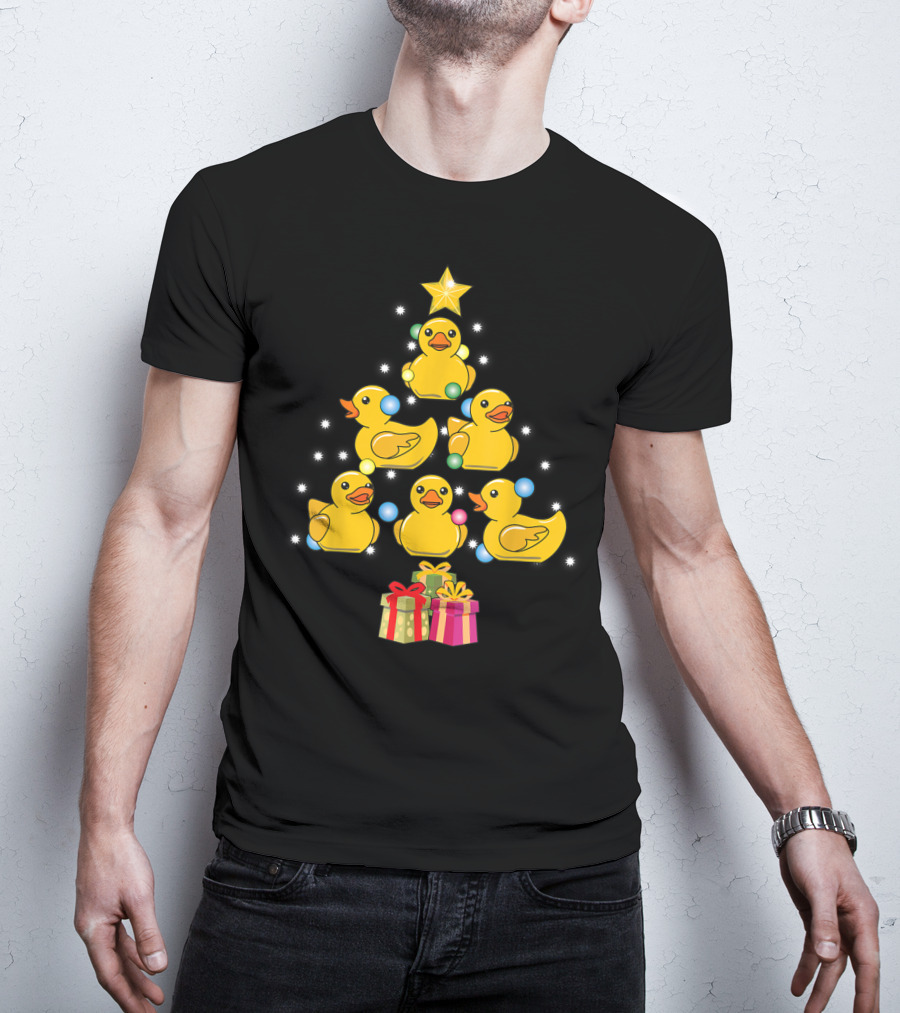 Rubber Duck Christmas Tree With Star And Presents T-Shirt