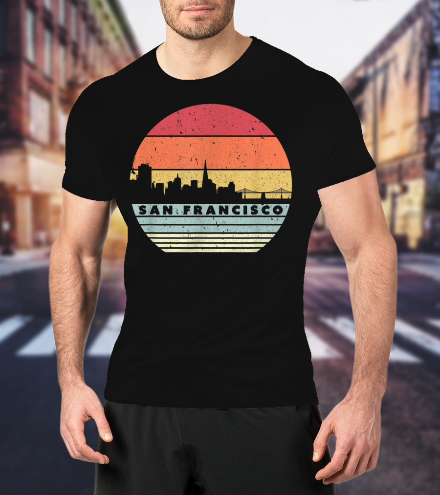 San Francisco Vintage Skyline Souvenir USA T-Shirt