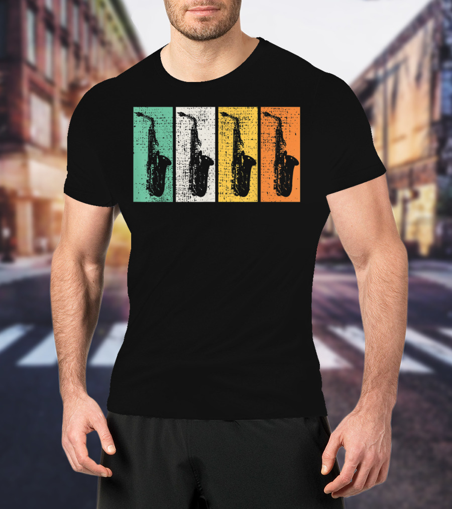 Retro Saxophone Pop Art Marching Band Sax T-Shirt