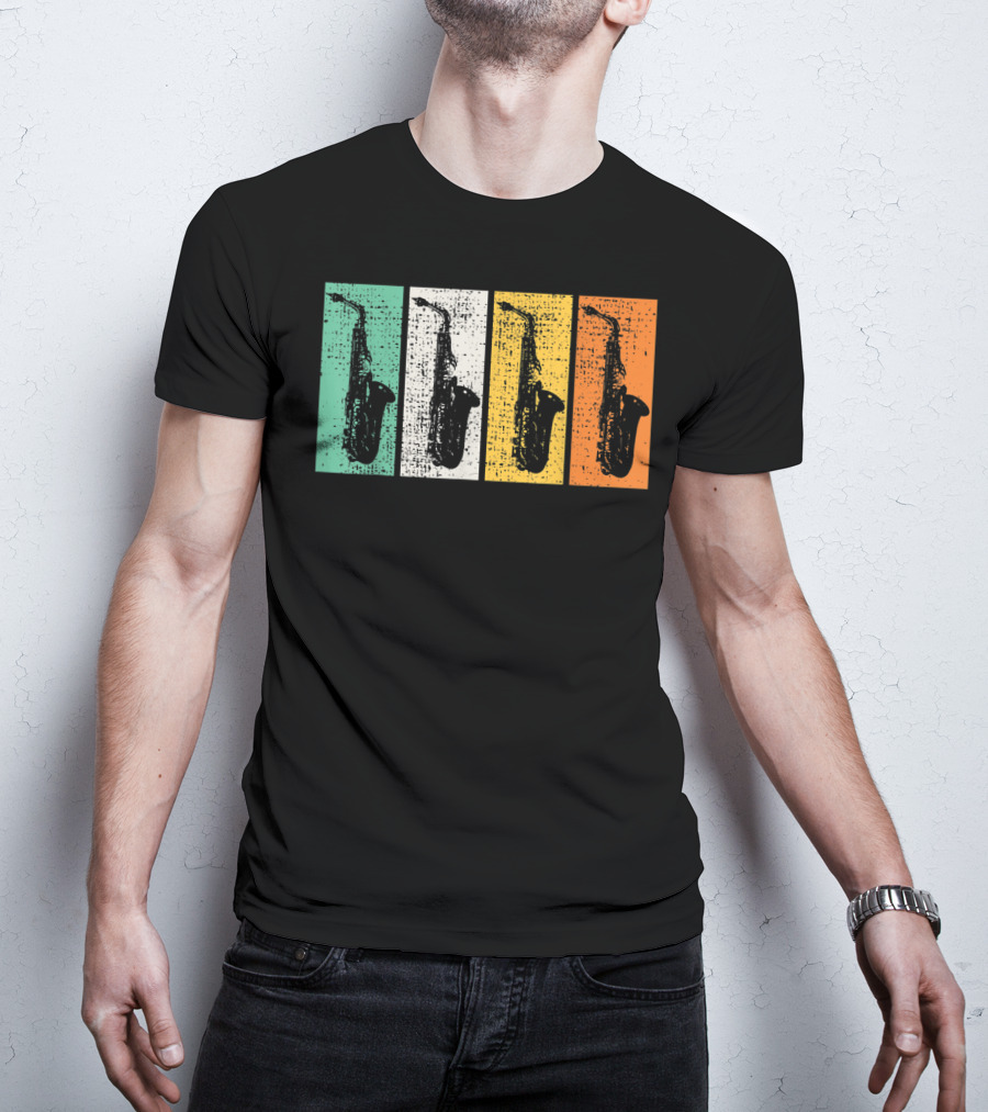 Retro Saxophone Pop Art Marching Band Sax T-Shirt