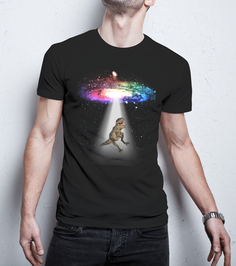 Space Dinosaur Trex In Galaxy Beam T-Shirt