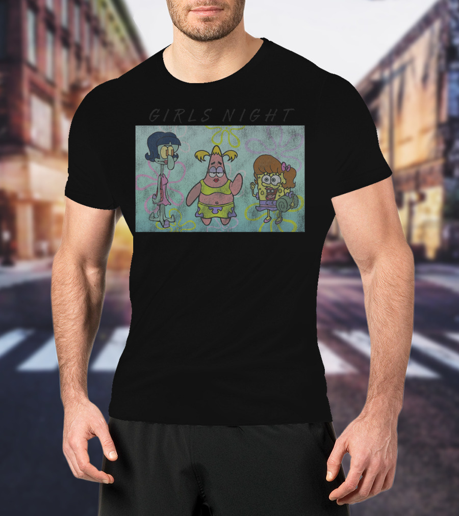 Girls Night Spongebob Squarepants Patrick Squidward T-Shirt